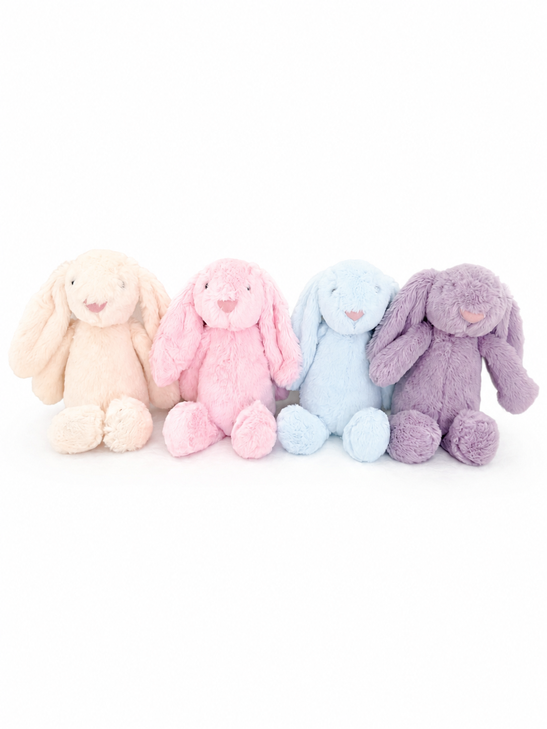 Maxims plush baby bunny collection in pink, blue, cream and purple — soft 25cm cuddly toys for newborns in Dubai UAE

