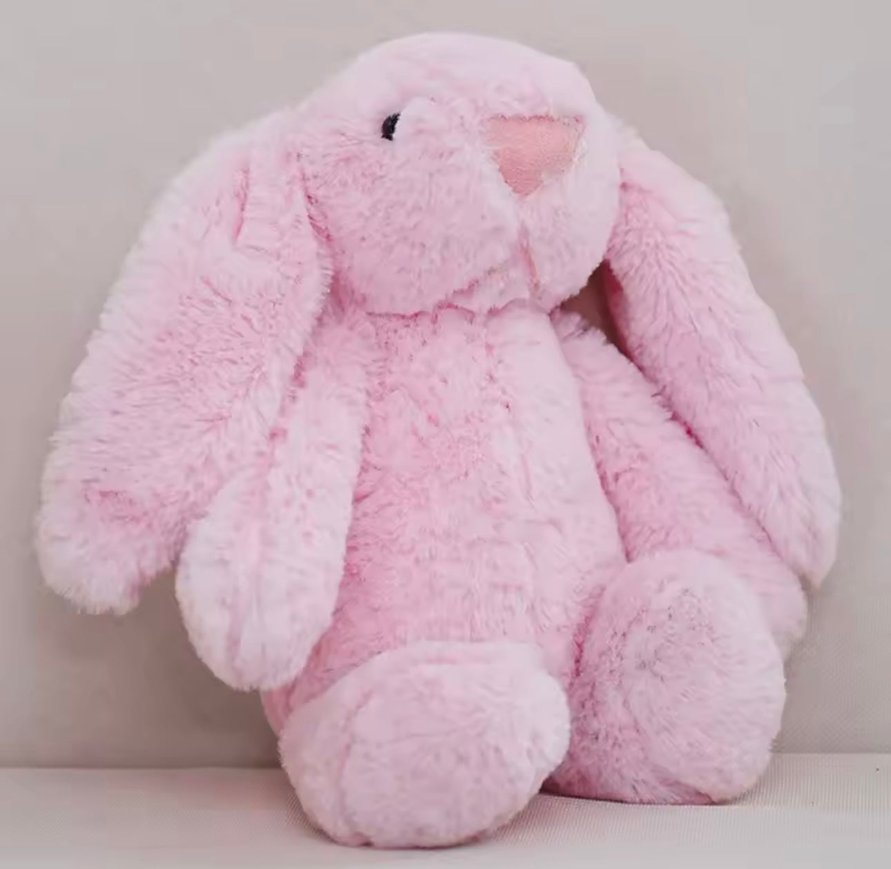 Soft 25cm Maxims plush pink baby bunny — included in the Pink Personalised Baby Girl Gift Box, perfect newborn gift in the UAE
